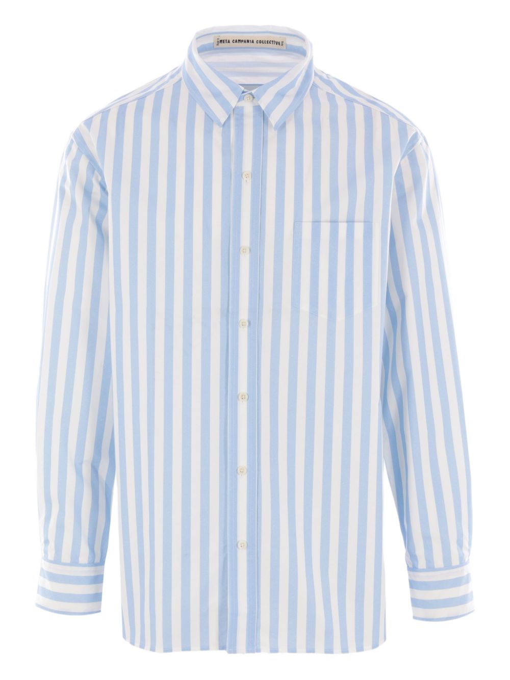 Striped poplin shirt - White