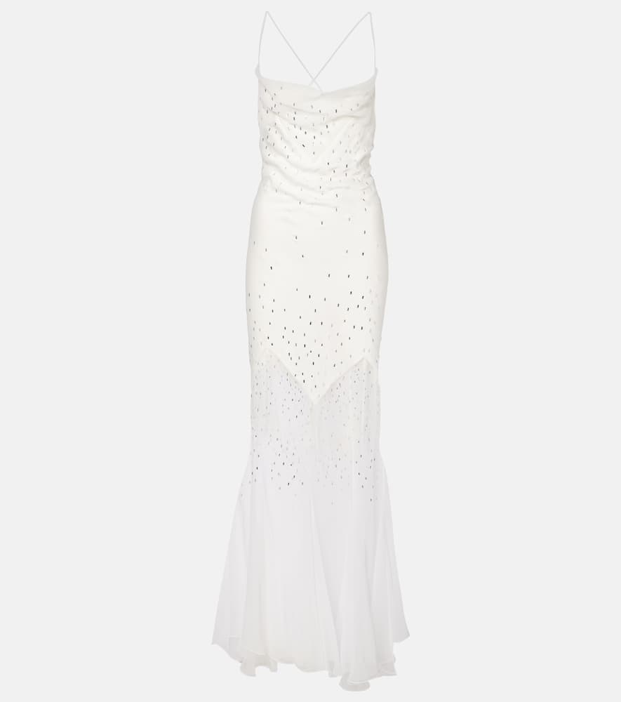 Embellished sheer gown