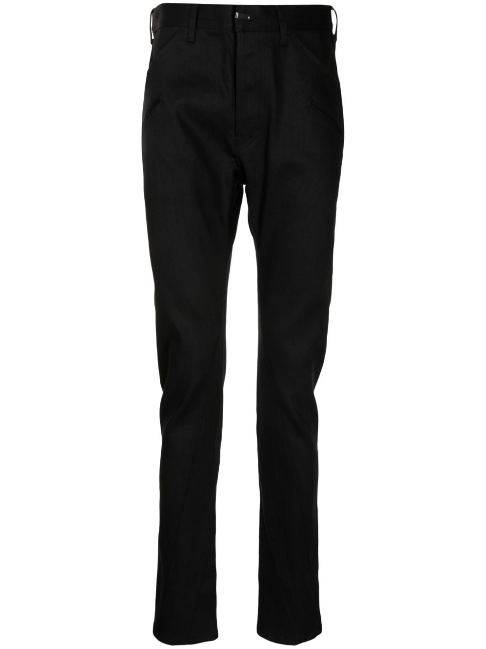 Mid-rise slim-cut trousers - Black