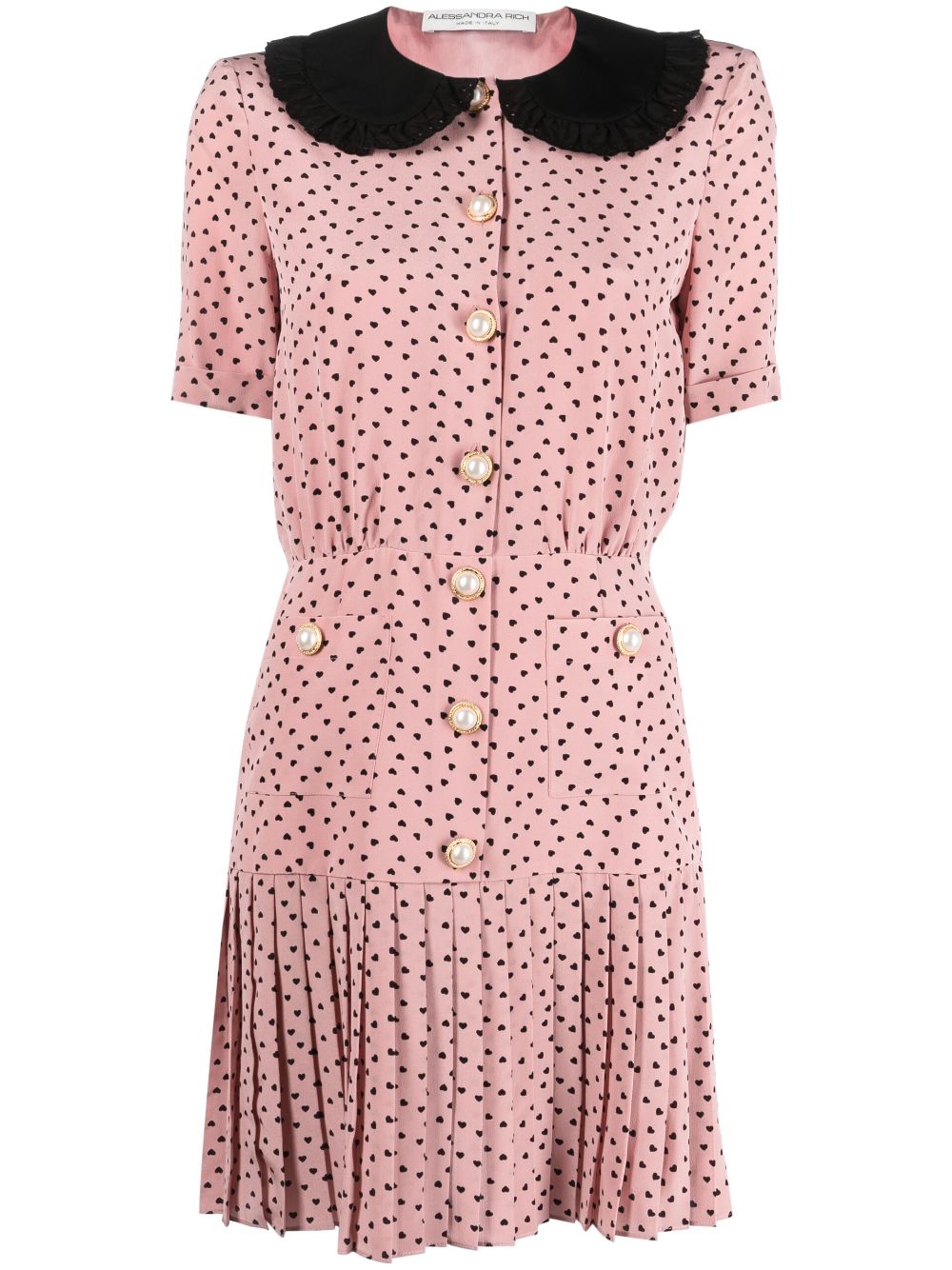 Polka dot-print silk minidress - Pink