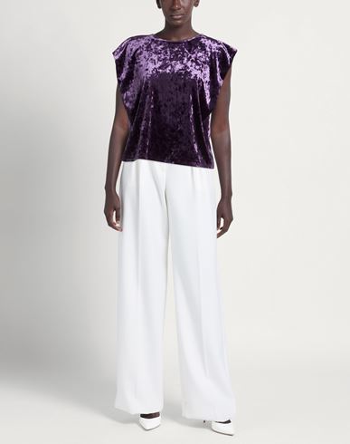 Woman Top Dark purple Size S Polyester, Elastane