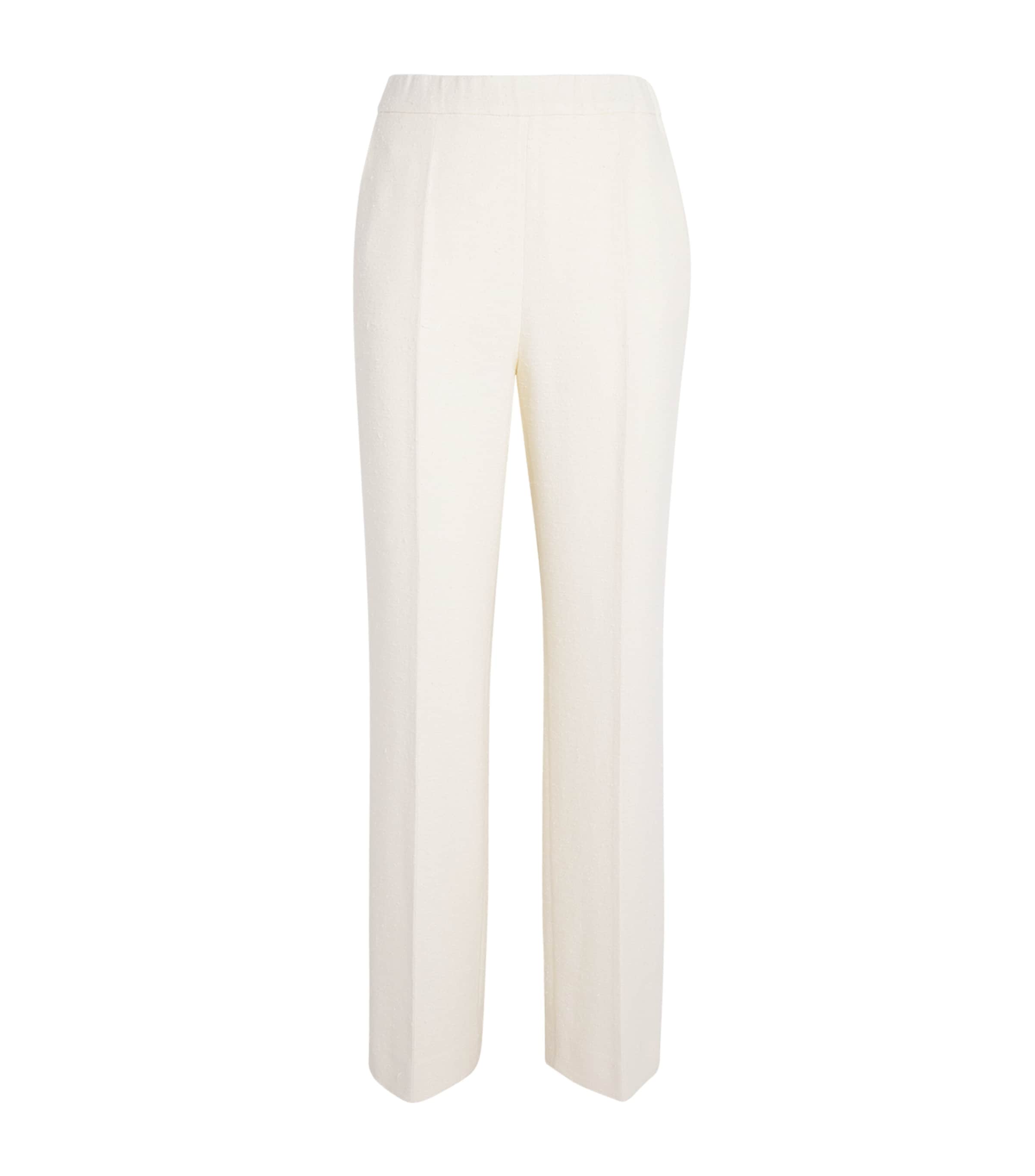 Wool-Sik-Linen-Blend Tan Trousers