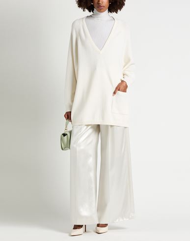 Woman Sweater Ivory Size S Wool, Cashmere