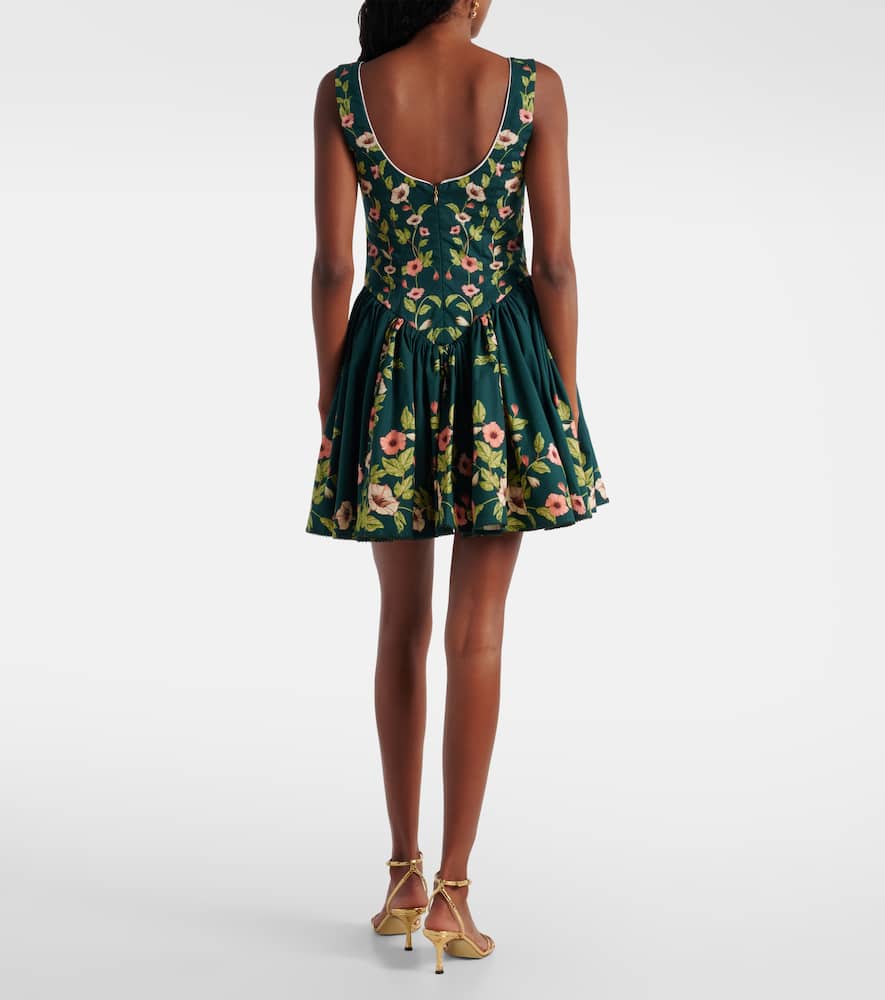 Pluma floral cotton minidress