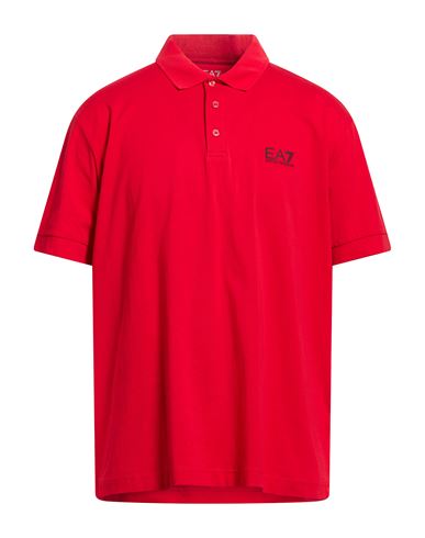 Man Polo shirt Red Size S Cotton, Elastane