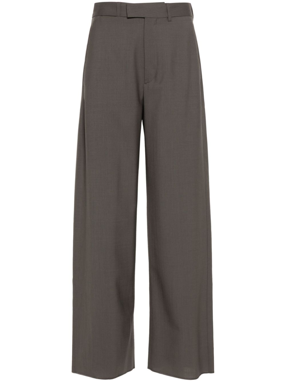 Wrap-design wool trousers - Grey