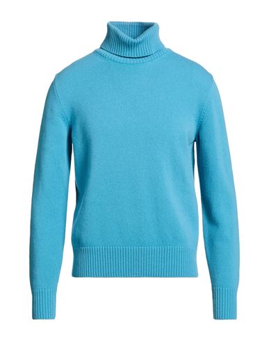 Man Turtleneck Azure Size 42 Wool