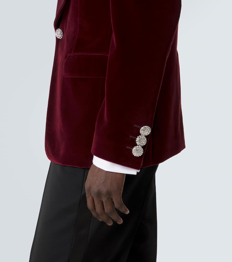 Cotton-blend velvet tuxedo jacket