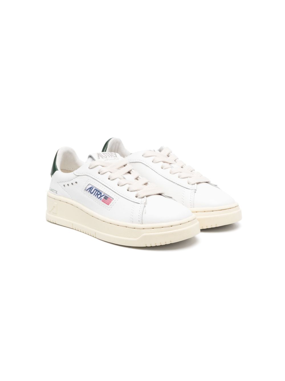 Logo-embellished leather sneakers - White