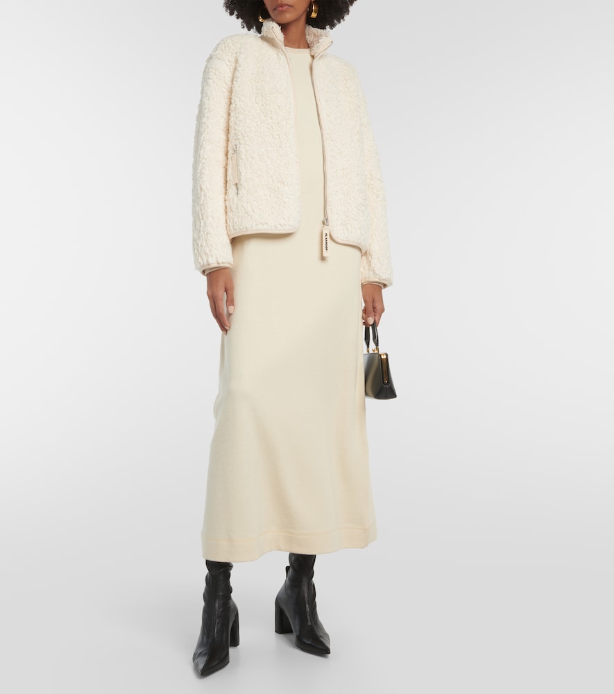 Faux fur-trimmed cotton jacket