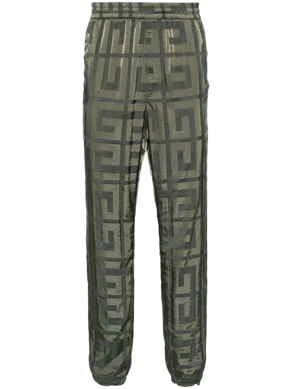 4G-motif taffeta trousers - Green