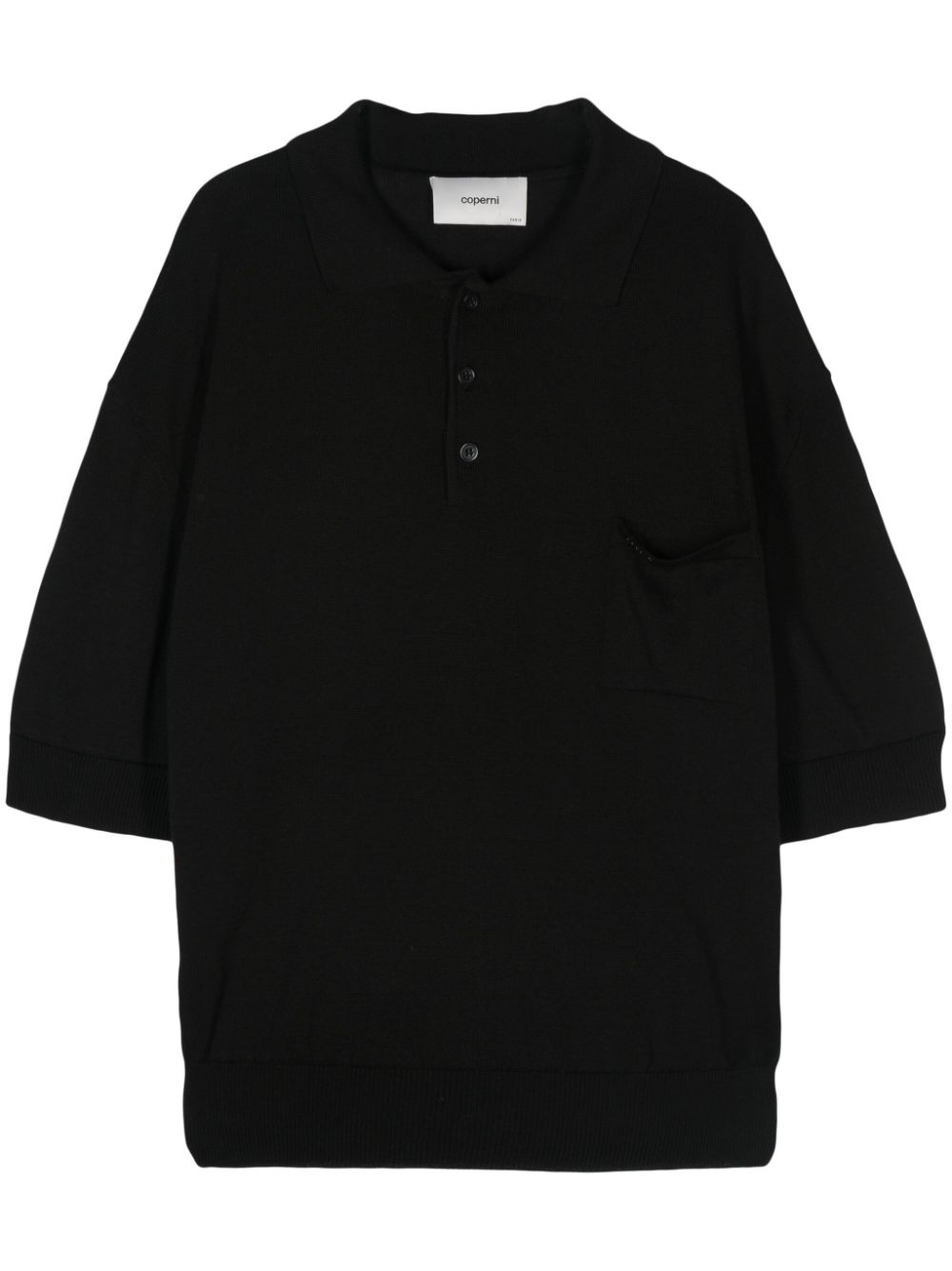 Logo-plaque polo shirt - Black