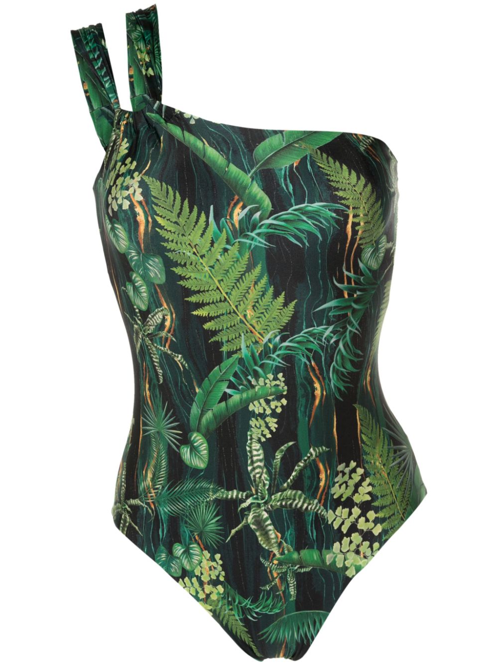 Miusha leaf-print swimsuit - Green