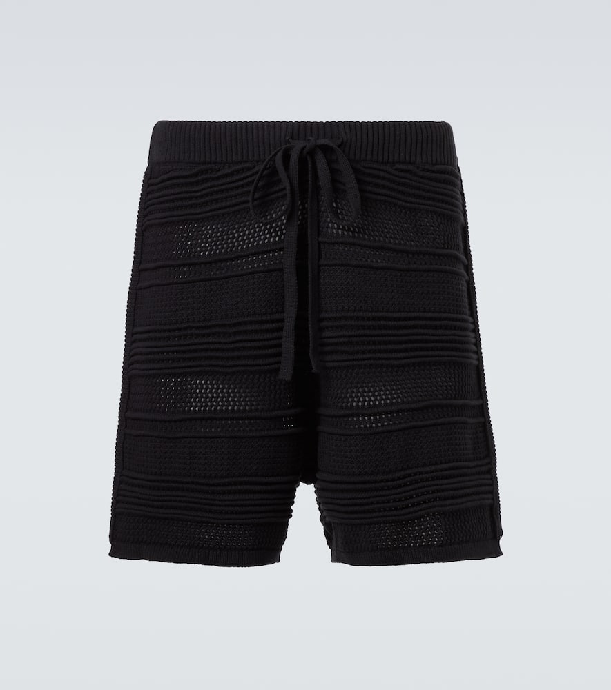 Cotton-blend crochet Bermuda shorts