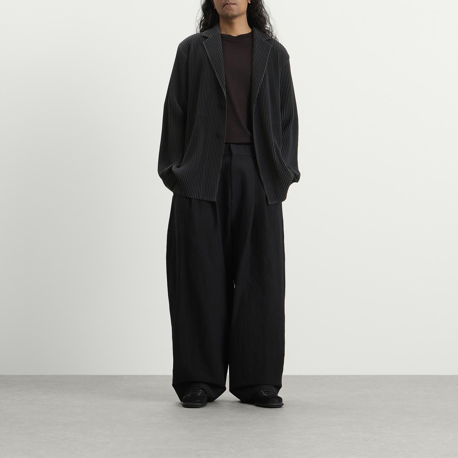 Men's Pleat Blazer Black