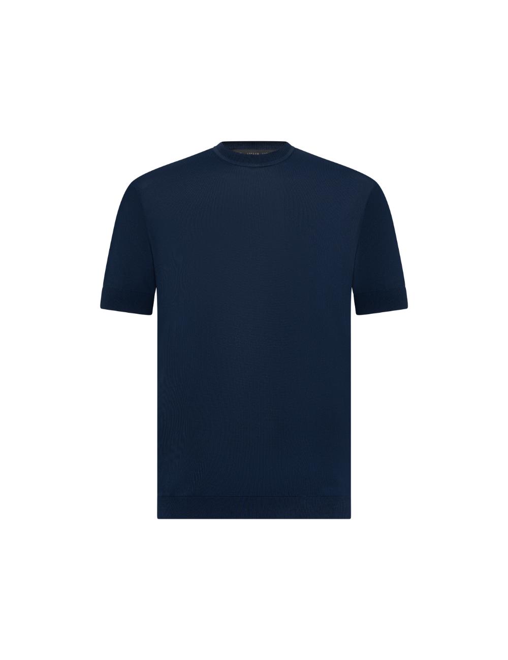 Crew-Neck Cotton T-Shirt — Navy