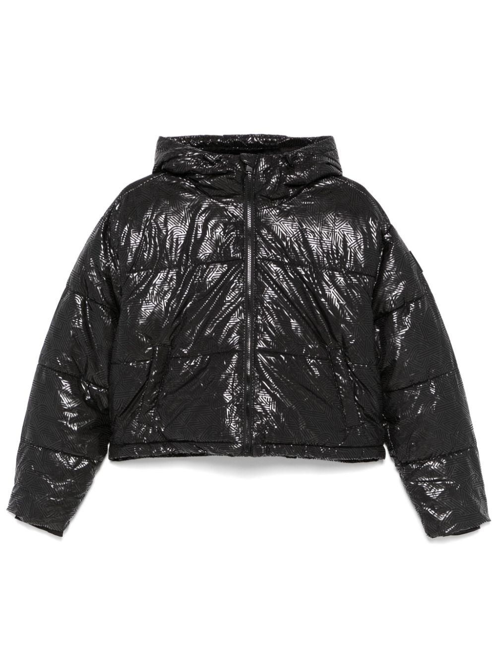 Crosswalk-print cropped jacket - Black