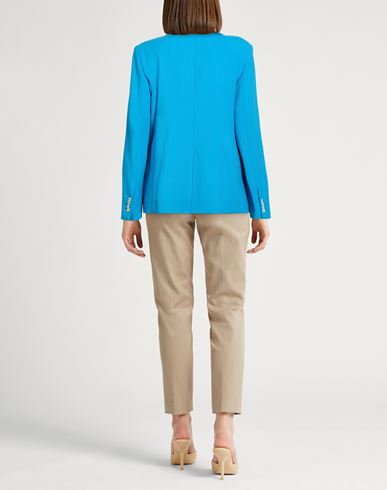 Woman Blazer Azure Size 6 Viscose, Polyester, Elastane