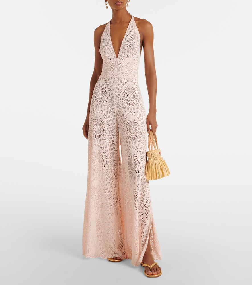 Irena halterneck lace jumpsuit