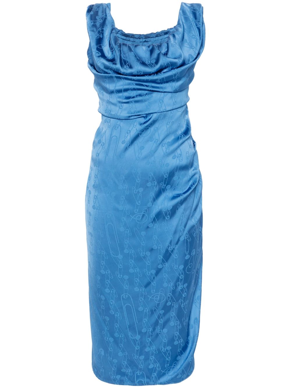 Safety-pin jacquard midi dress - Blue