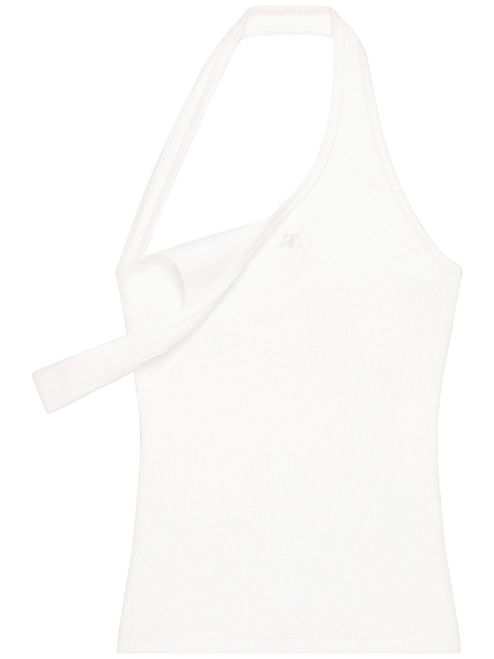 90's asymetric ribbed tank top - Brown