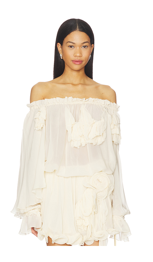 Aniye Records Pen Blouse in Cream. S. Also in XS