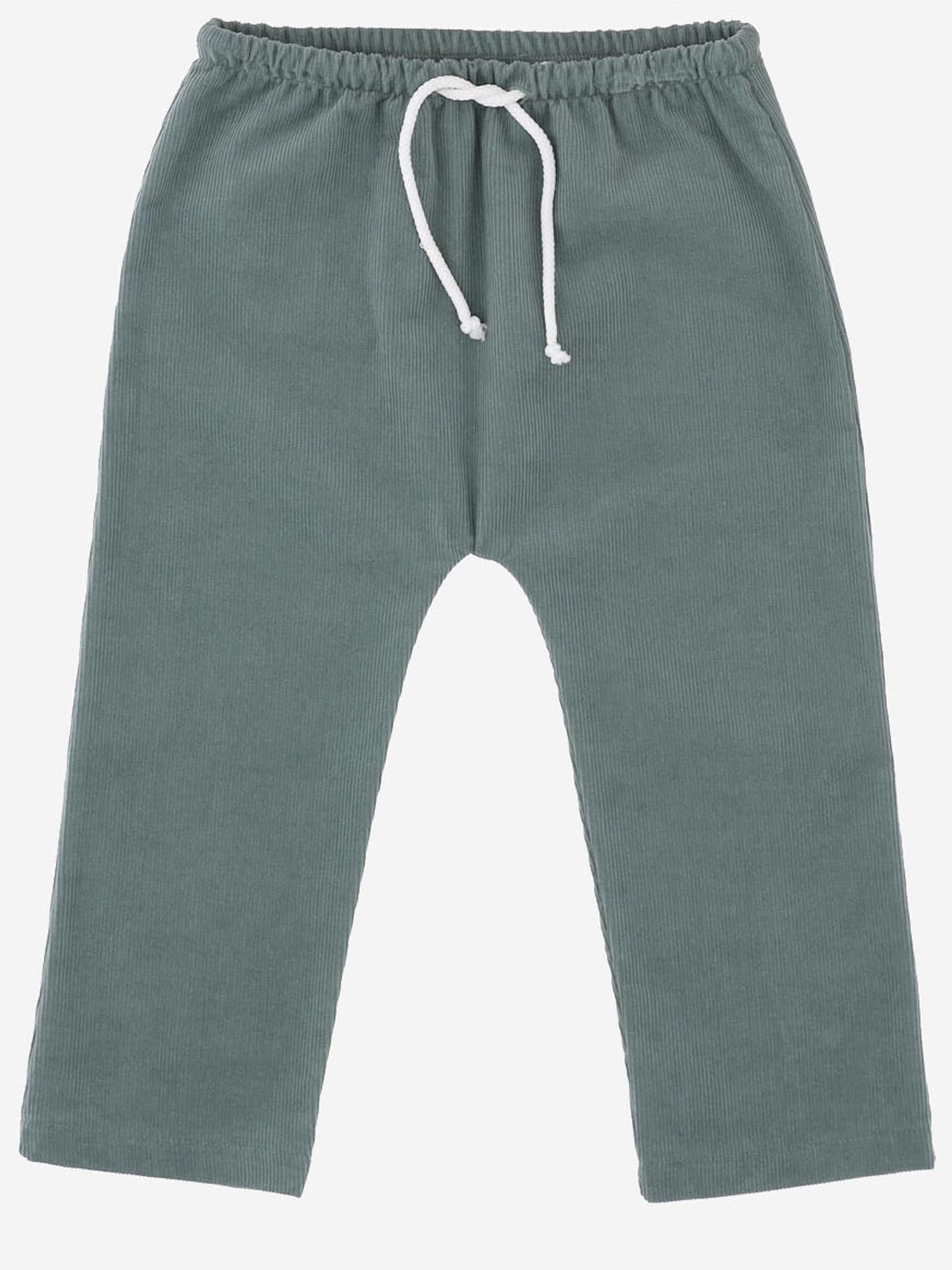 Ribbed Cotton Trousers — Green