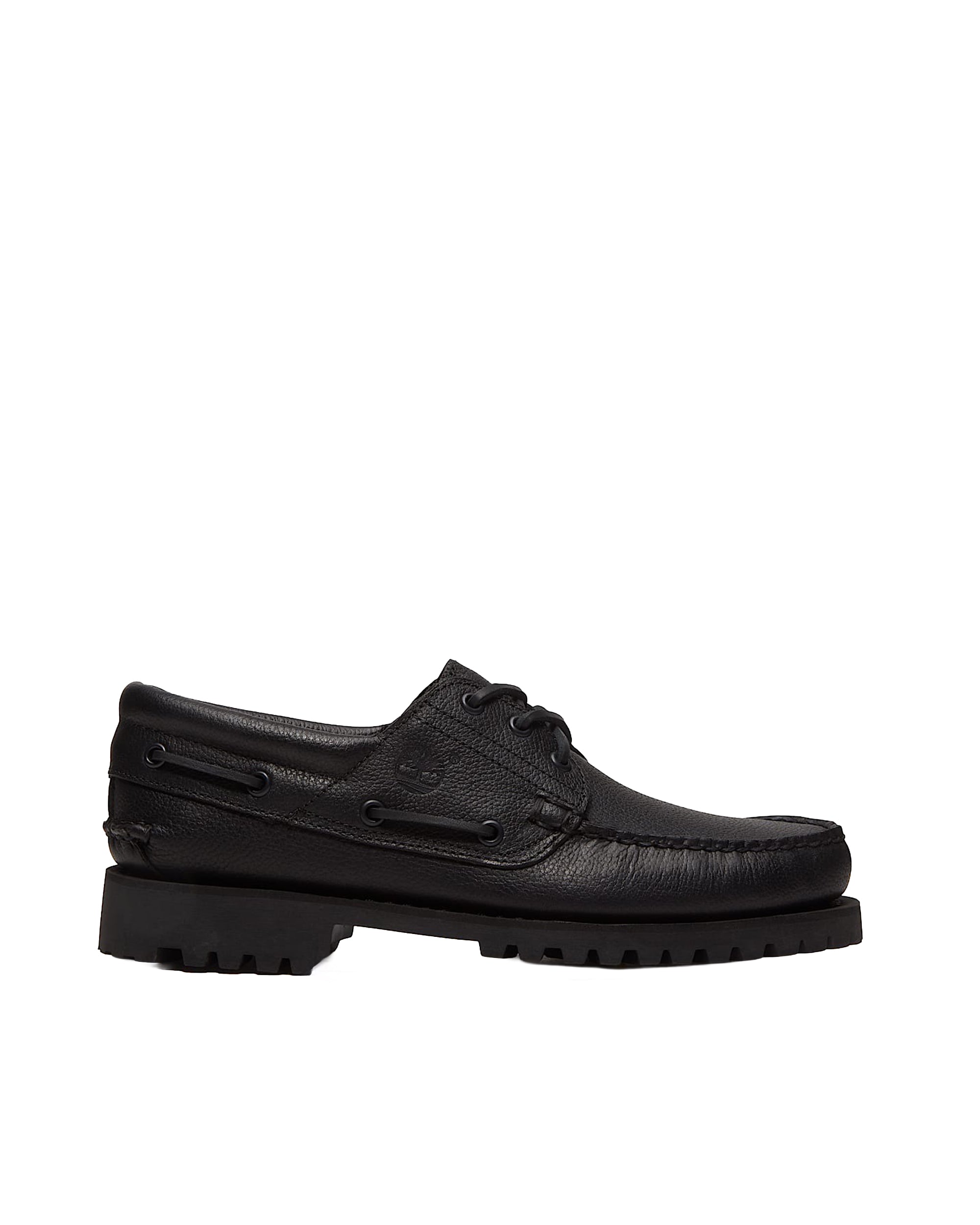 Leather Boat Shoe — Black