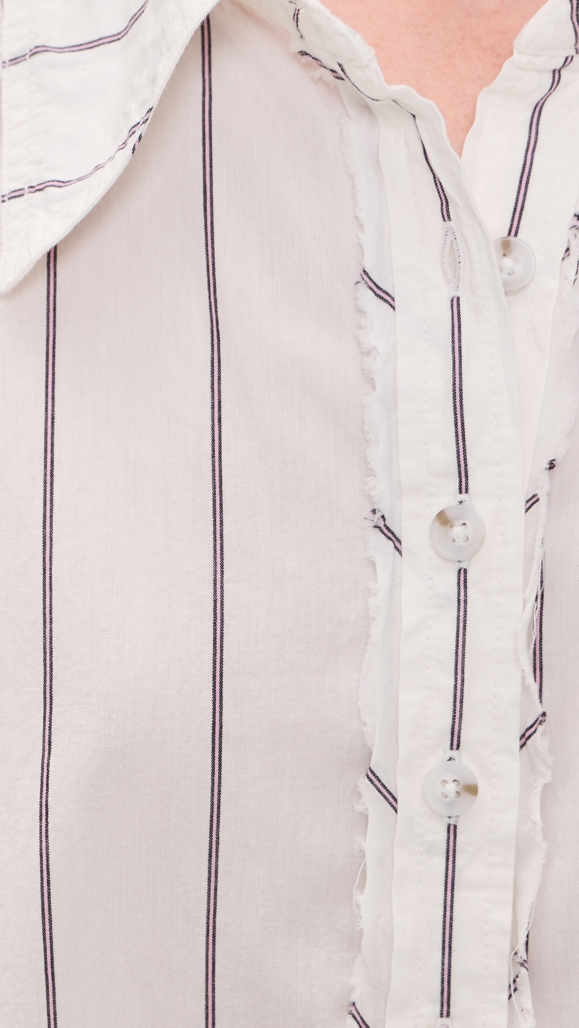 Seaside Stripe Button Down Shirt Ivory Combo