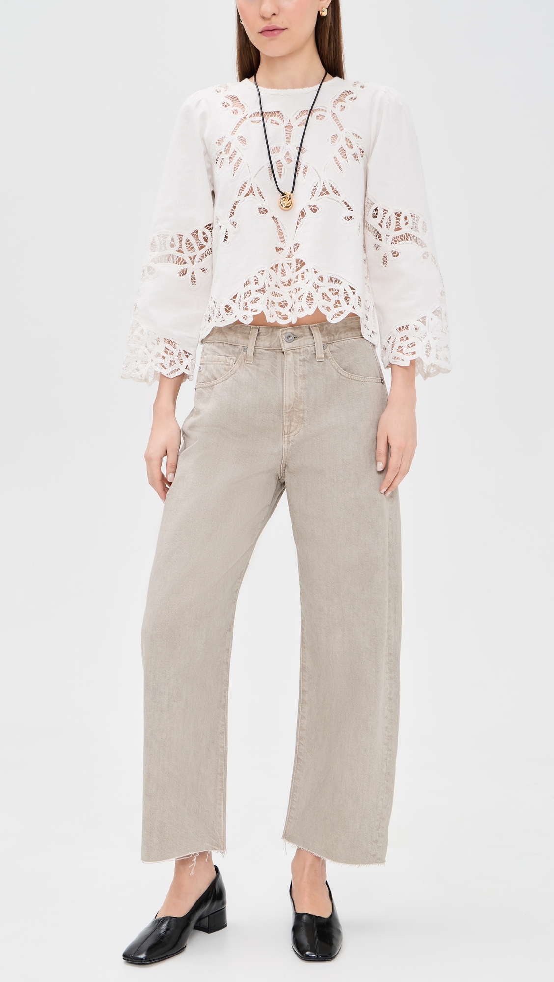 Hattie Crop Jeans Sulfur Light Taupe