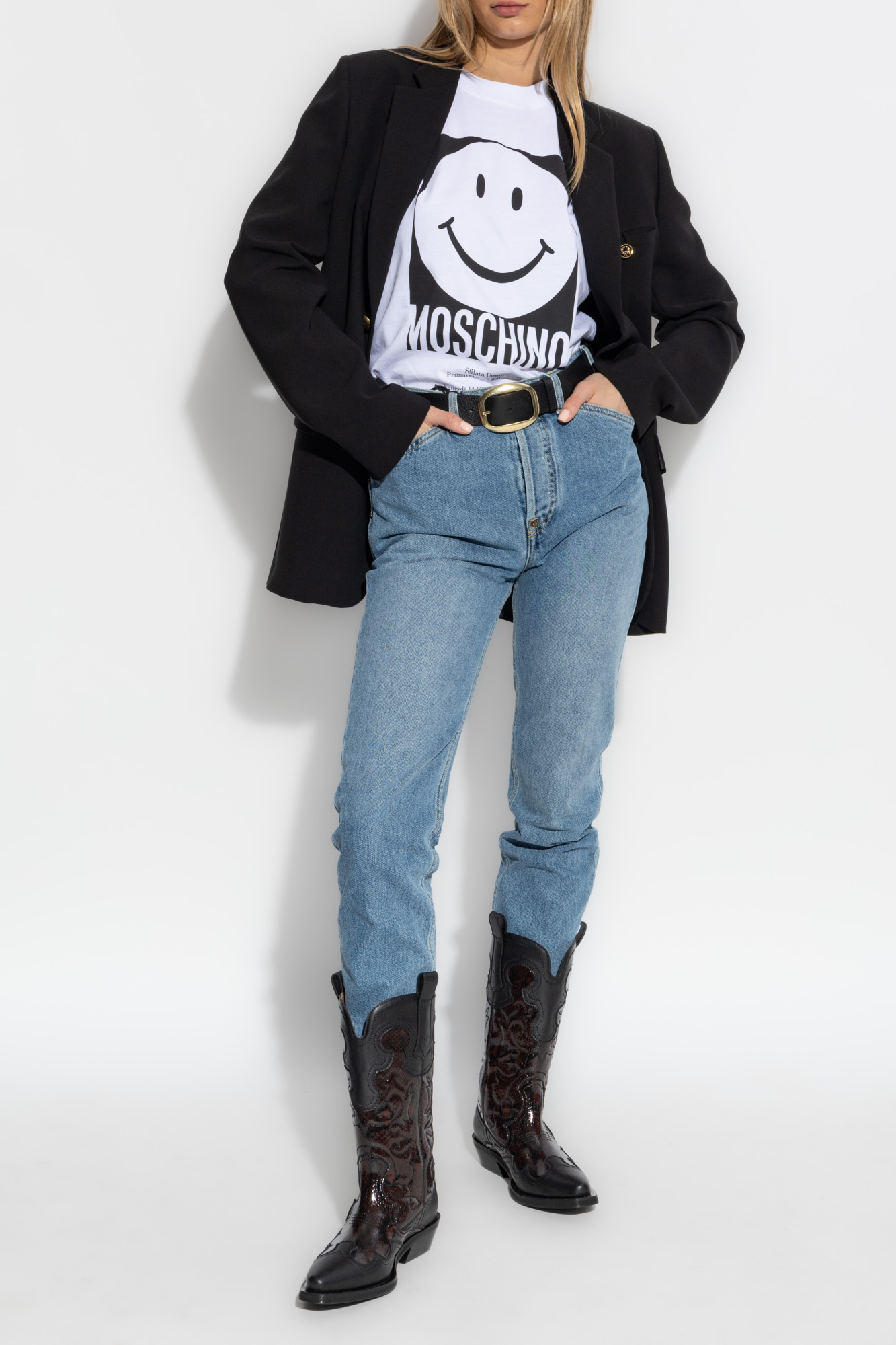 Jeans With Logo, Women's, Blue