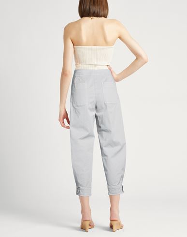 Easy Woman Pants Grey Size 10 Cotton, Elastane