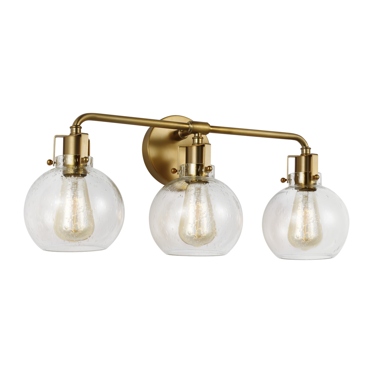 Visual Comfort Studio Clara 3-Light Bathroom Vanity Light in Burnished Brass by Sean Lavin