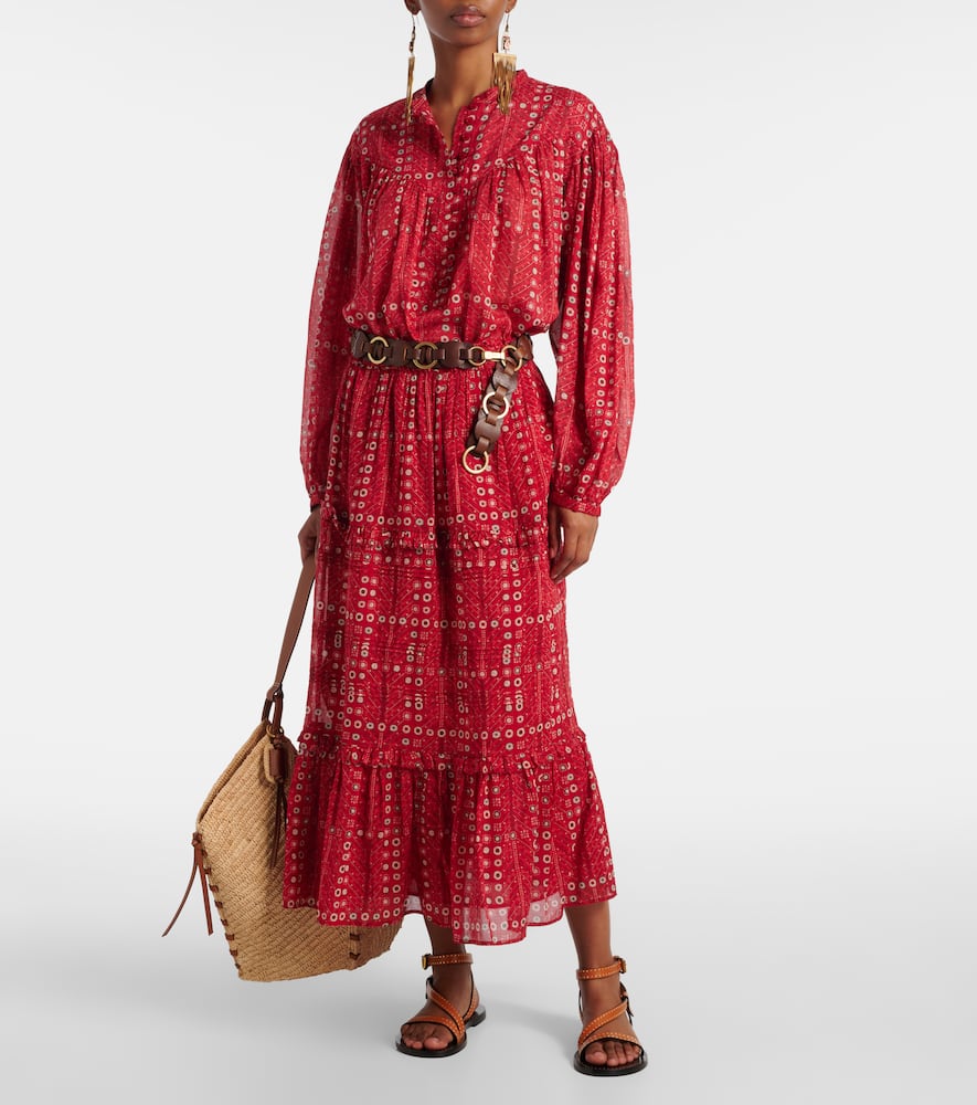 Diya printed cotton maxi skirt