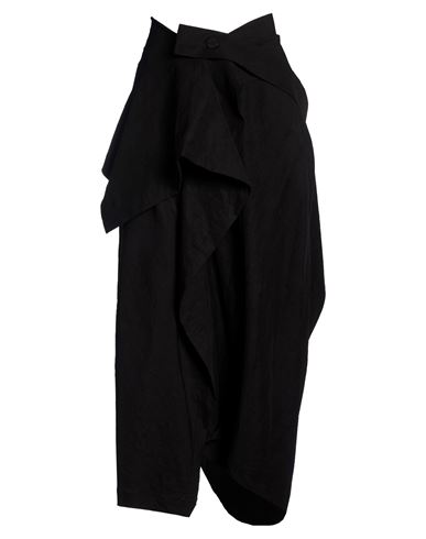 Woman Pants Black Size 2 Triacetate, Linen, Elastane