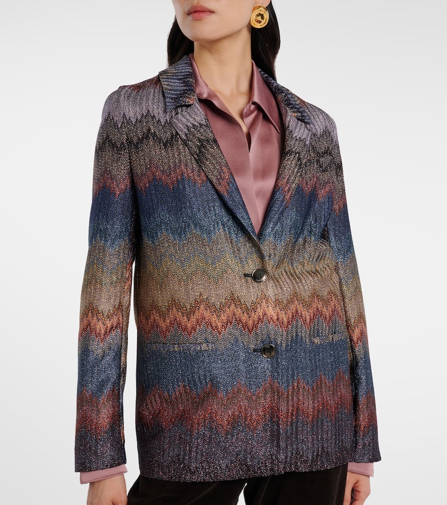 Zigzag lamé blazer