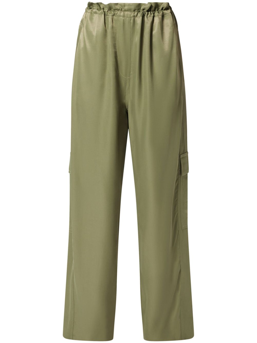 Satin cargo pants - Green