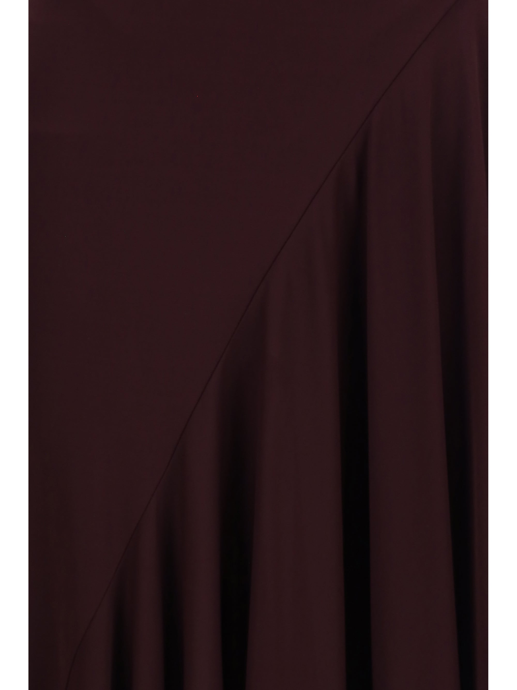 Asymmetric Ruffled Jersey Dress — Burgundy