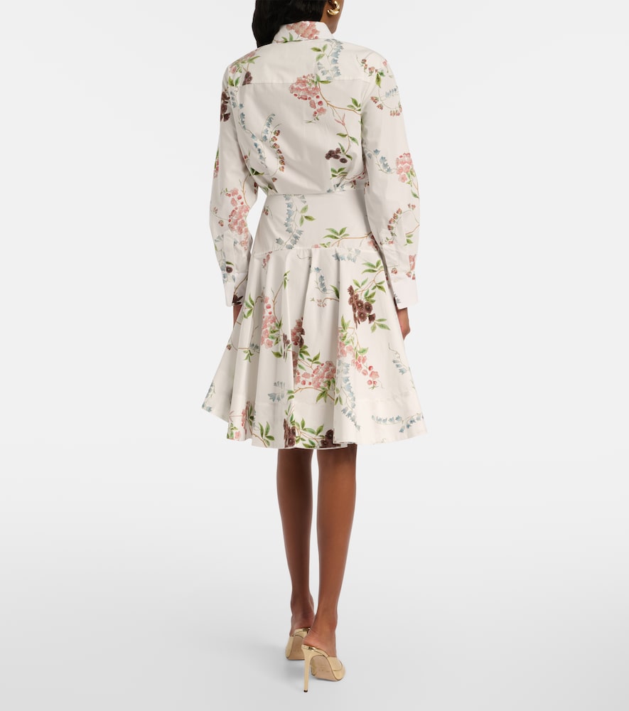 Floral cotton poplin shirt dress