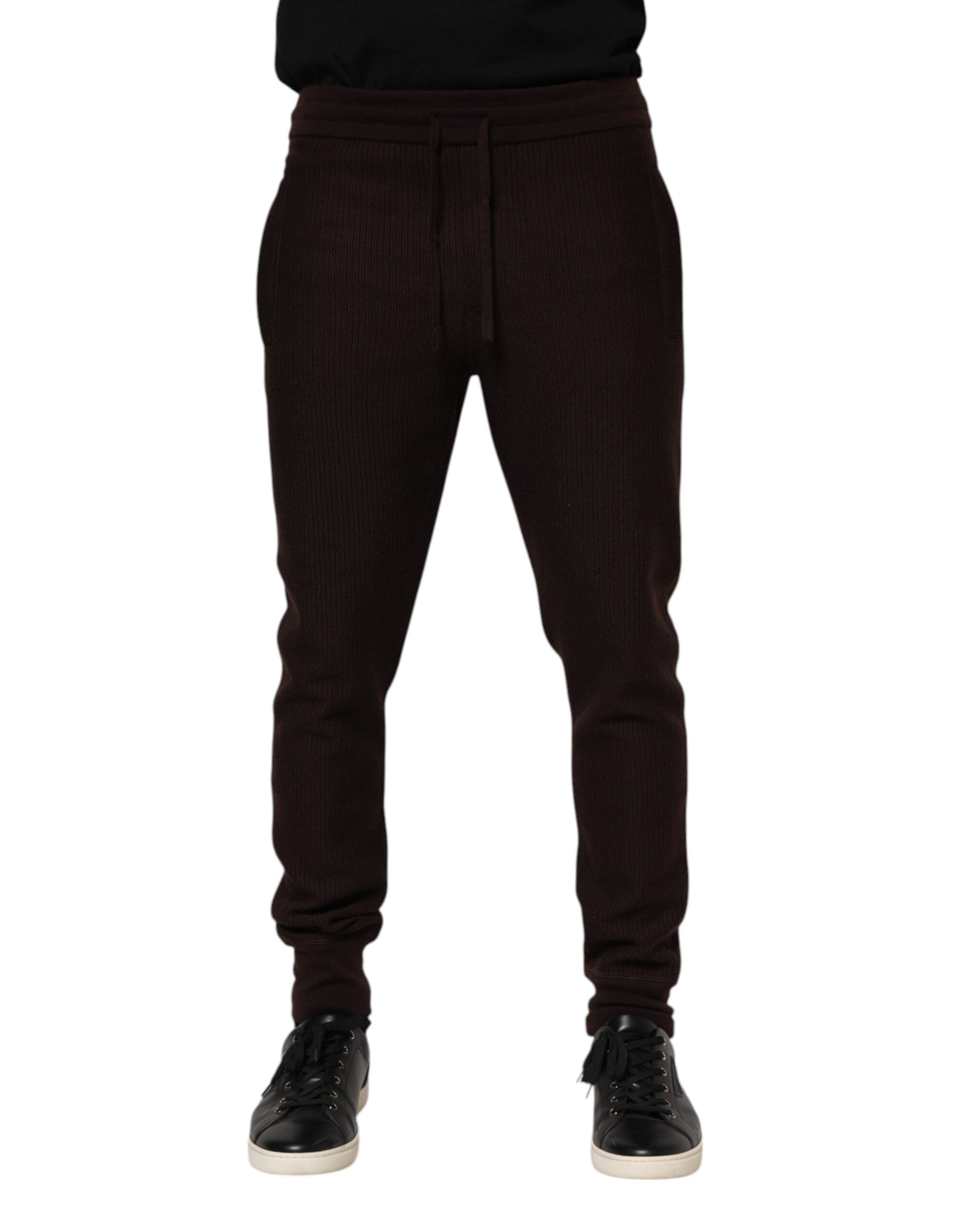 Cashmere Silk Blend Joggers — Brown