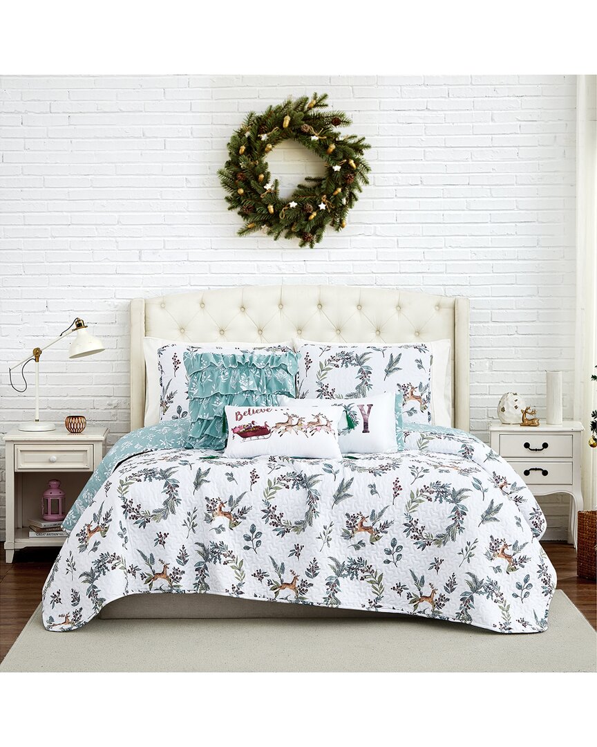 Happy Holidays Oversized Reversible Quilt Set