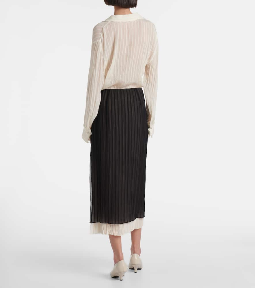 Striped midi skirt