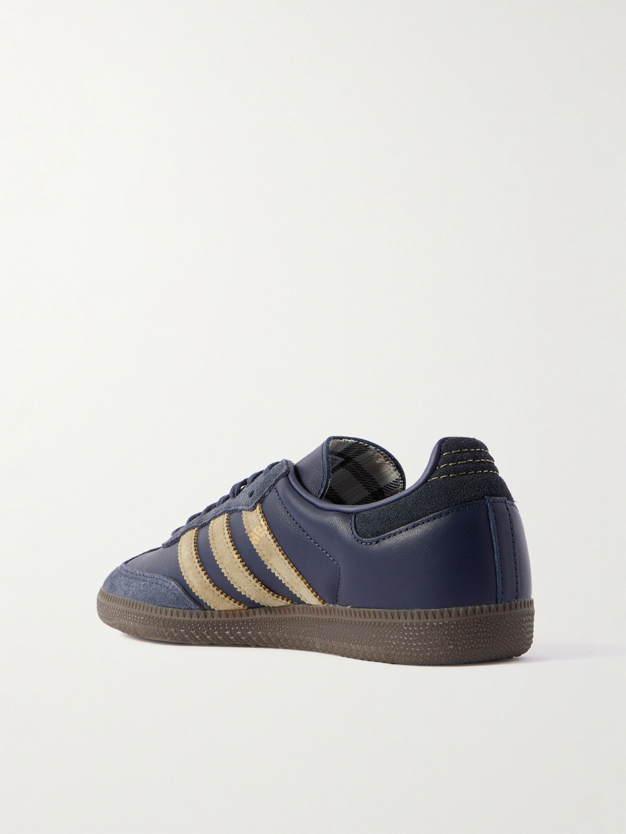 Samba Og Suede-trimmed Leather Sneakers - Blue