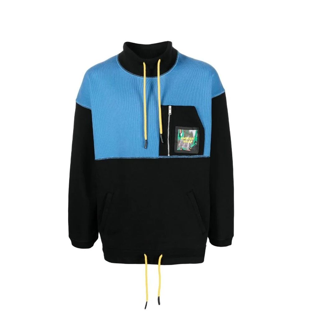 Colorblock Cotton Sweatshirt — Blue