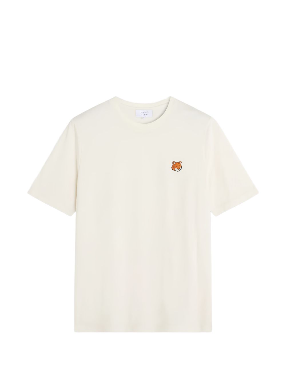 Fox Head Embroidery T-Shirt — Cream