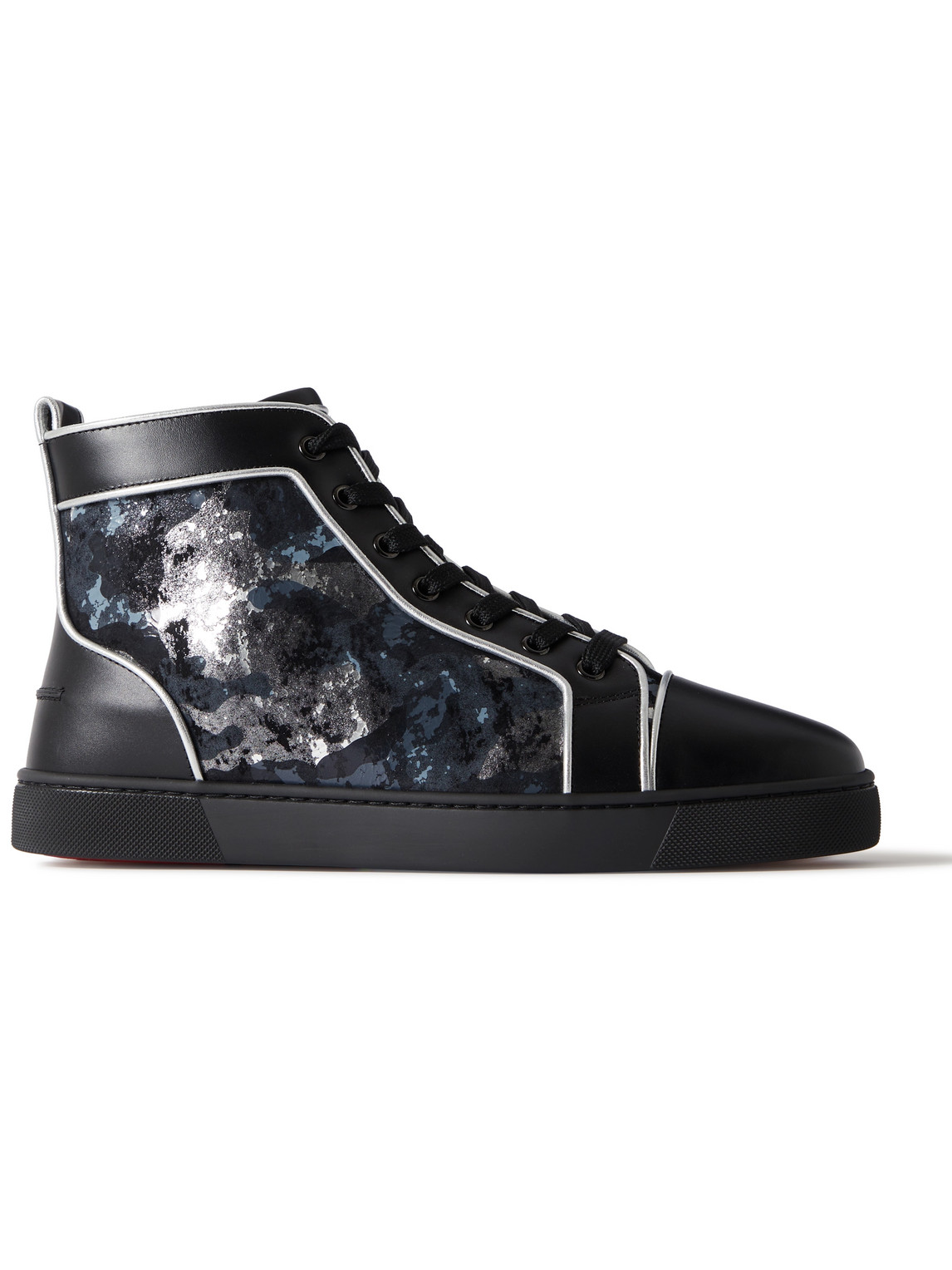 Louis Metallic Camouflage-Print Leather High-Top Sneakers