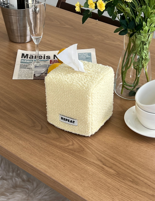 Cream Tissue Case Square Tissue Case