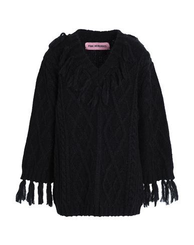Pink Memories Woman Sweater Black Size 2 Acrylic, Mohair wool, Polyamide, Wool
