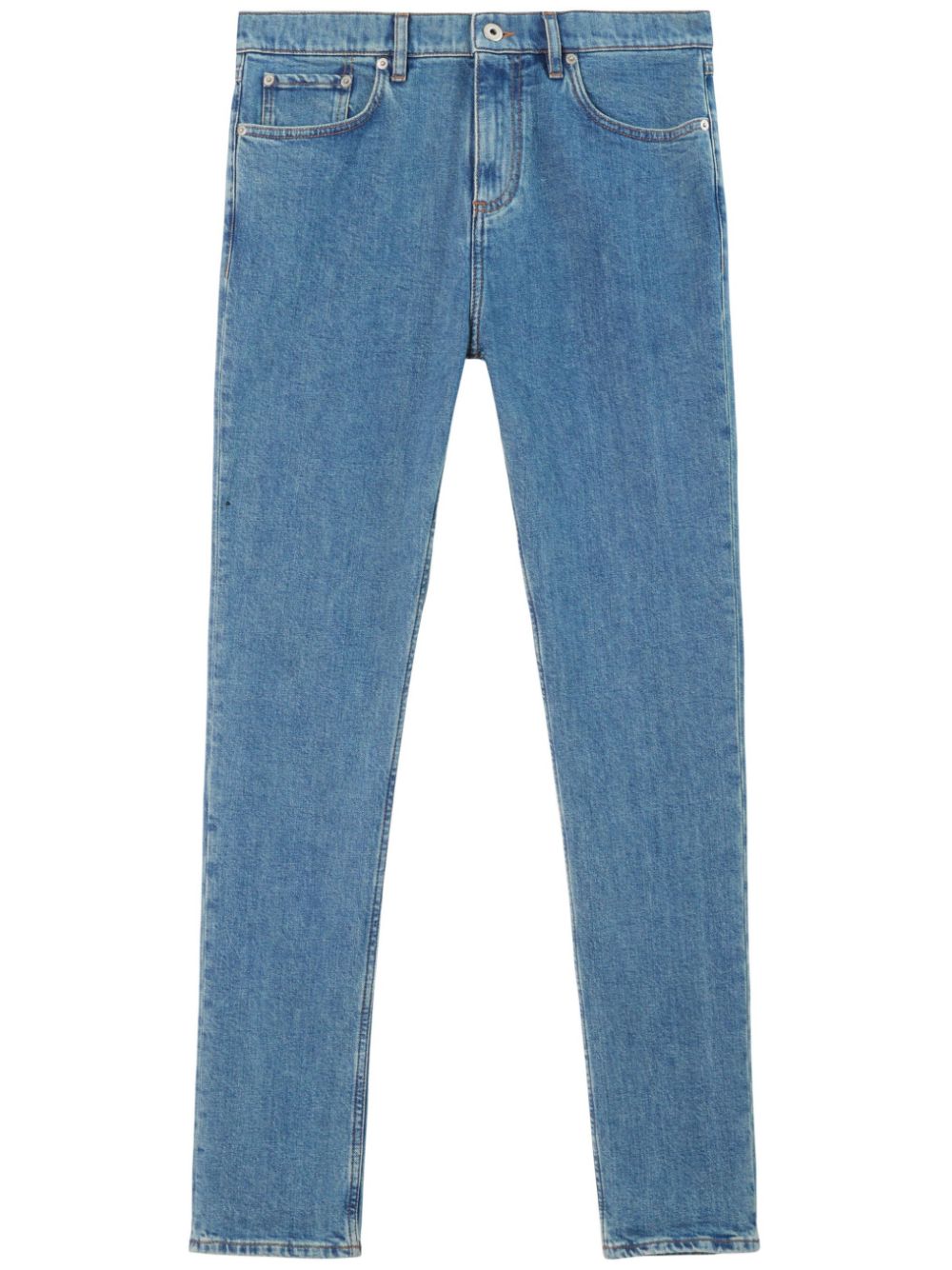Logo-patch mid-rise straight-leg jeans - Blue