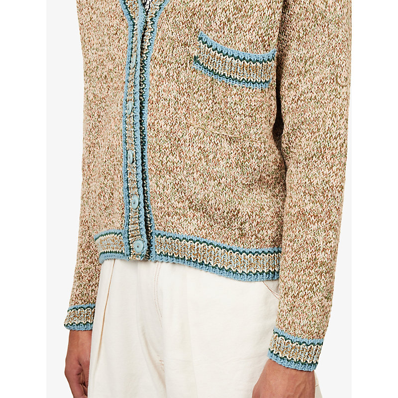 Mens Bulb V-Neck Cotton Knitted Cardigan